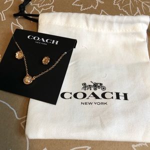 BNIP COACH Rose Gold plated necklace+earrings set